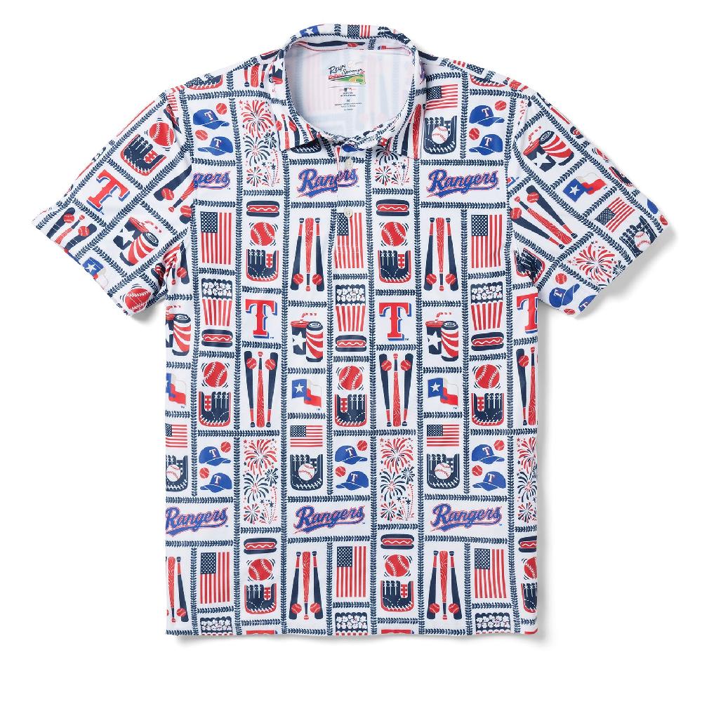 reyn spooner MLB® TEXAS RANGERS AMERICANA PERFORMANCE POLO