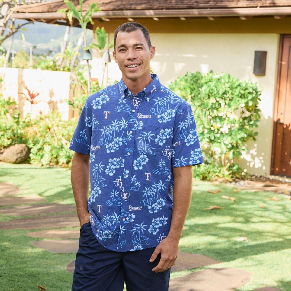 Reyn Spooner MLB® TEXAS RANGERS GAME DAY PERFORMANCE BUTTON FRONT