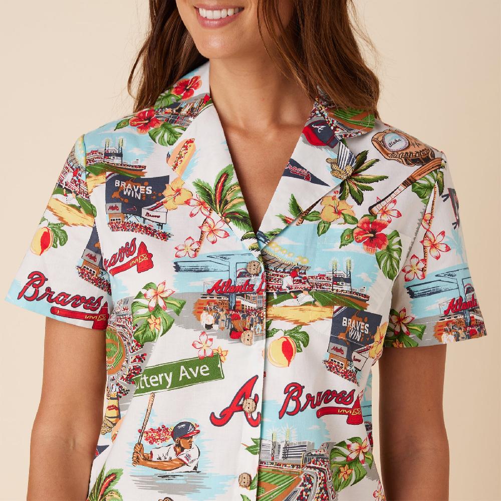Reyn Spooner MLB® WOMEN'S ATLANTA BRAVES SCENIC CAMP SHIRT