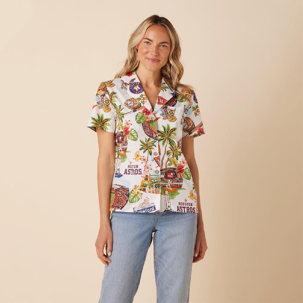 reyn spooner MLB® WOMEN'S HOUSTON ASTROS SCENIC CAMP SHIRT