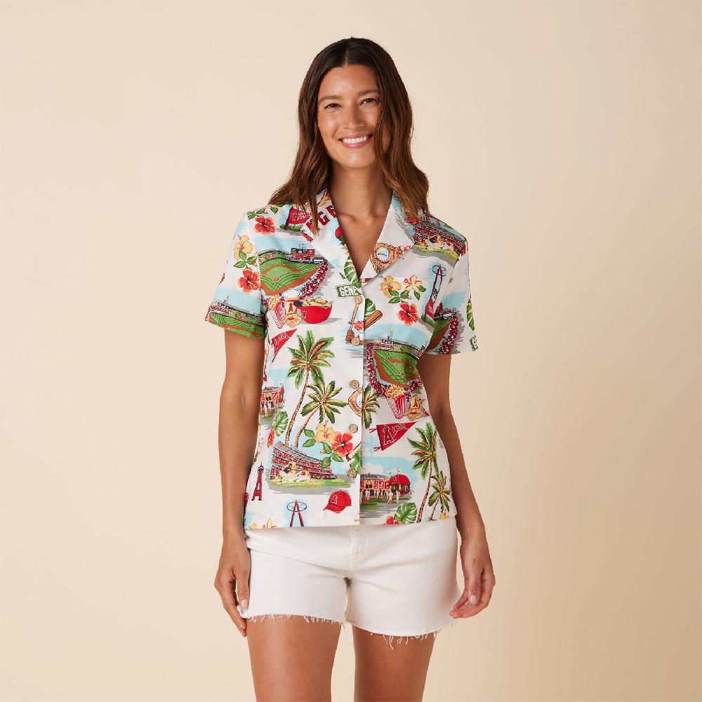 reyn spooner MLB® WOMEN'S LOS ANGELES ANGELS SCENIC CAMP SHIRT