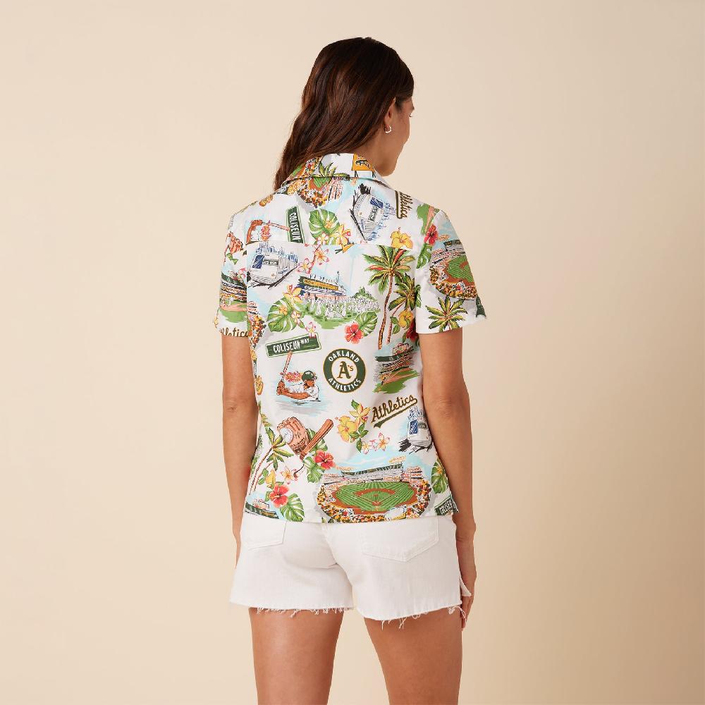 Reyn Spooner MLB® WOMEN'S OAKLAND ATHLETICS SCENIC CAMP SHIRT