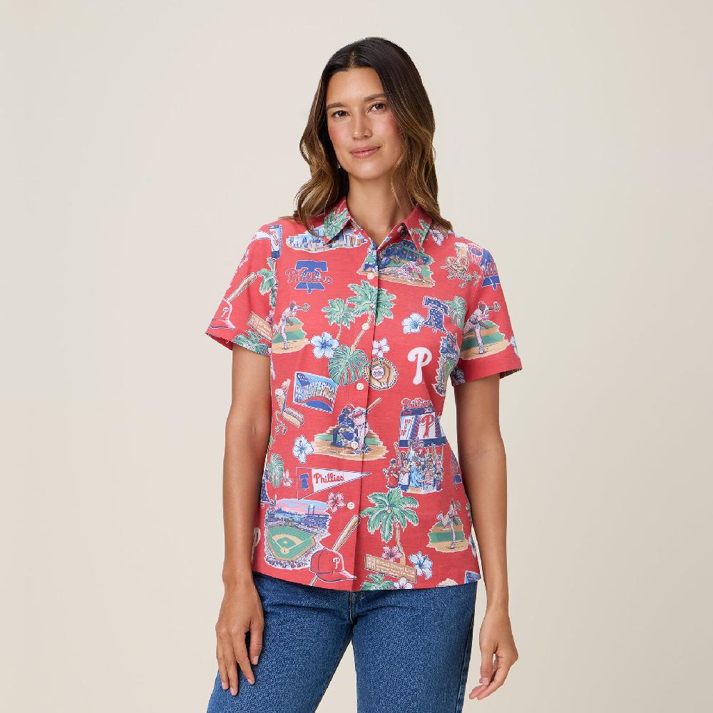 reyn spooner MLB® WOMEN'S PHILADELPHIA PHILLIES SCENIC PERFORMANCE BUTTON FRONT