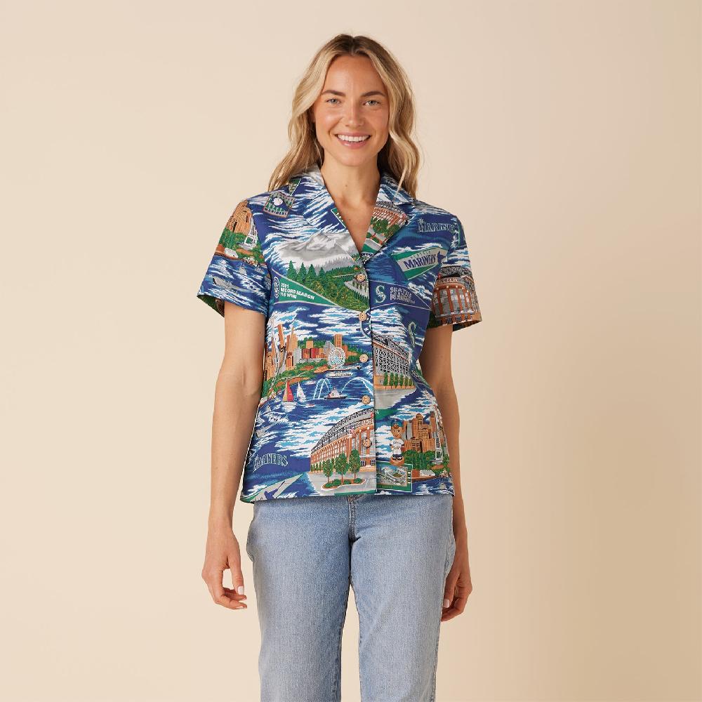 Reyn Spooner MLB® WOMEN'S SEATTLE MARINERS SCENIC CAMP SHIRT