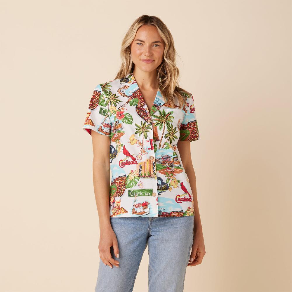 reyn spooner MLB® WOMEN'S ST. LOUIS CARDINALS SCENIC CAMP SHIRT