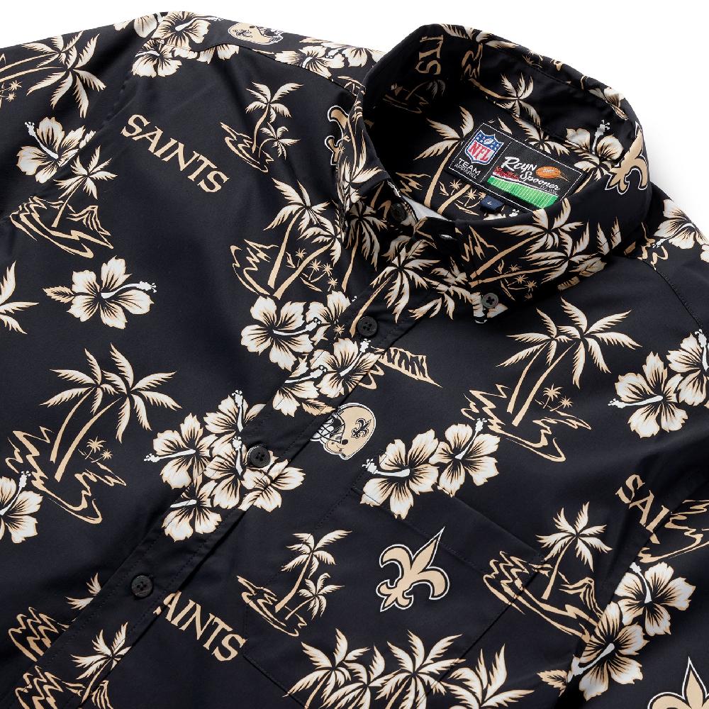 Reyn Spooner NEW ORLEANS SAINTS KEKAI PERFORMANCE BUTTON FRONT