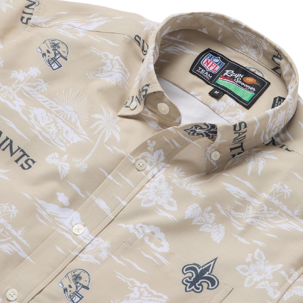 Reyn Spooner NEW ORLEANS SAINTS KEKAI PERFORMANCE BUTTON FRONT