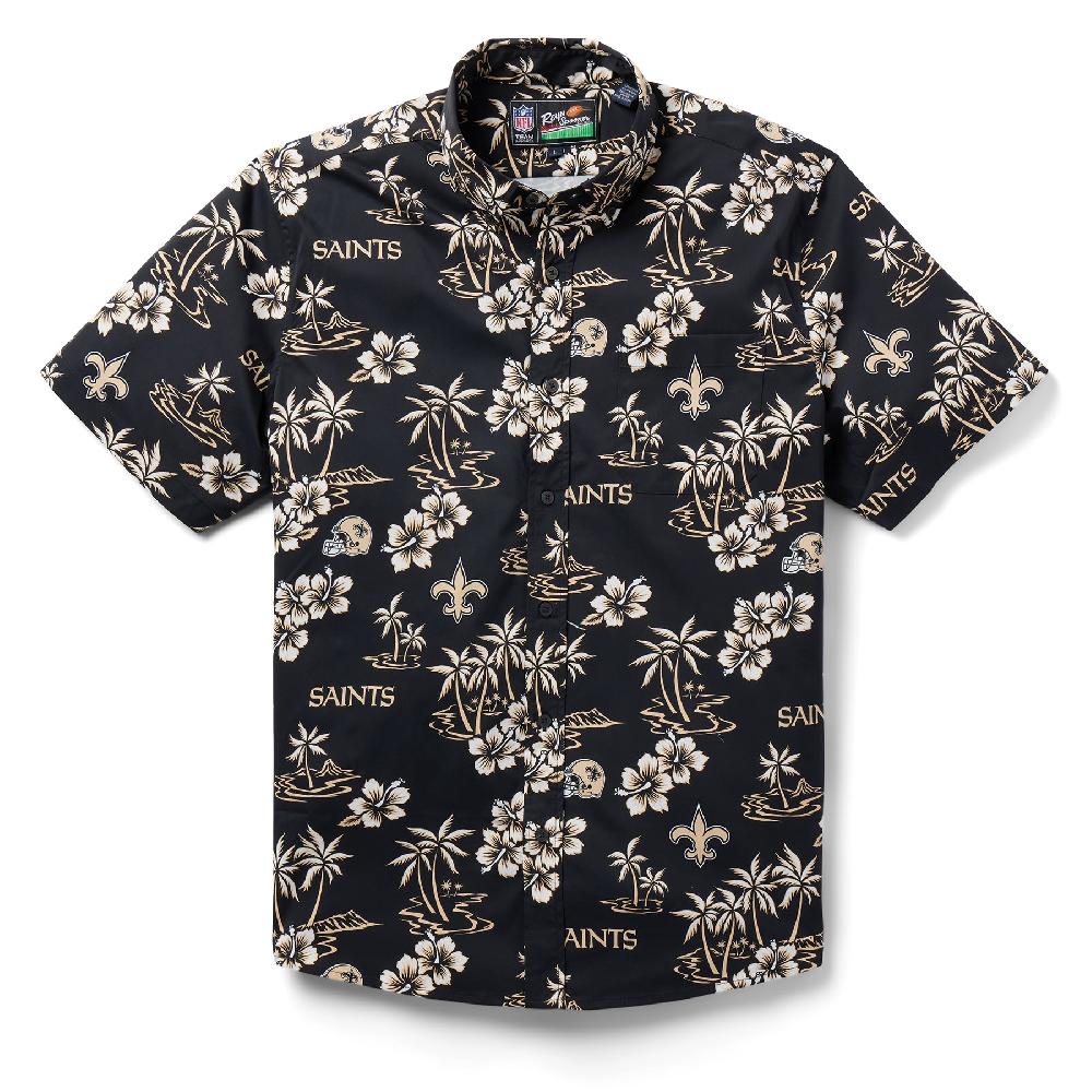 reyn spooner NEW ORLEANS SAINTS KEKAI PERFORMANCE BUTTON FRONT