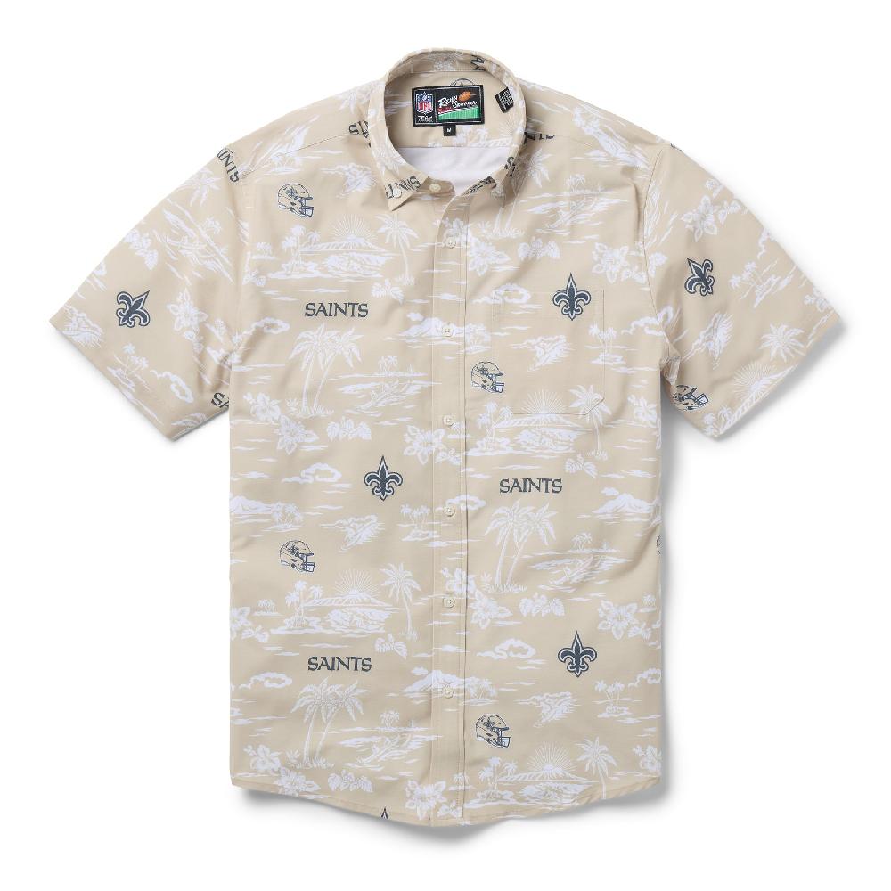 reyn spooner NEW ORLEANS SAINTS KEKAI PERFORMANCE BUTTON FRONT