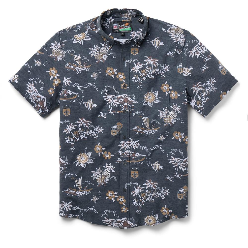 reyn spooner NEW ORLEANS SAINTS THROWBACK PERFORMANCE BUTTON FRONT