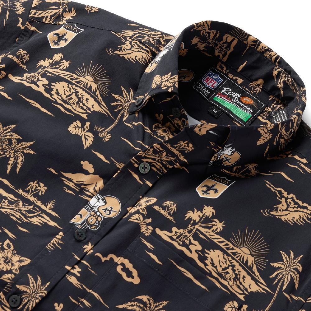 Reyn Spooner NEW ORLEANS SAINTS THROWBACK PERFORMANCE BUTTON FRONT