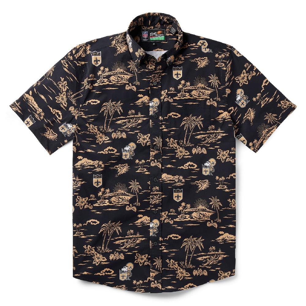 Reyn Spooner NEW ORLEANS SAINTS THROWBACK PERFORMANCE BUTTON FRONT