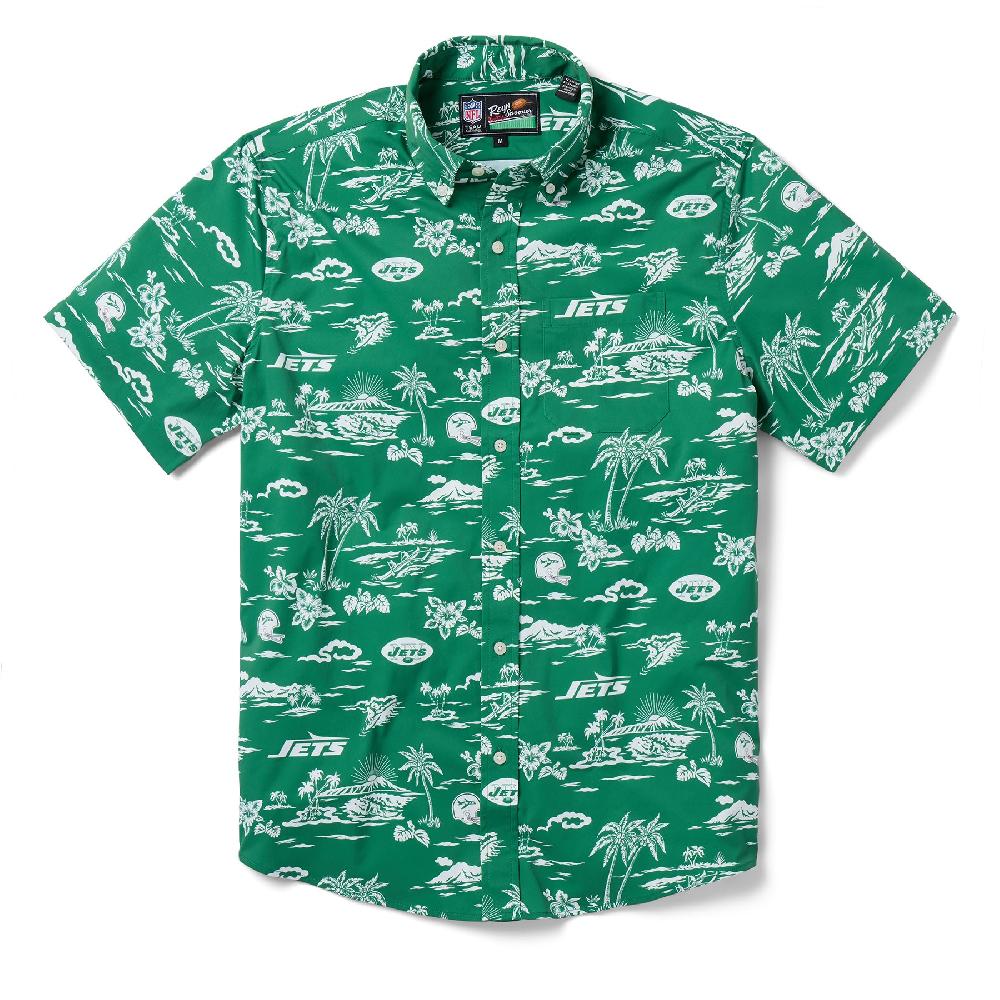 Reyn Spooner NEW YORK JETS THROWBACK PERFORMANCE BUTTON FRONT