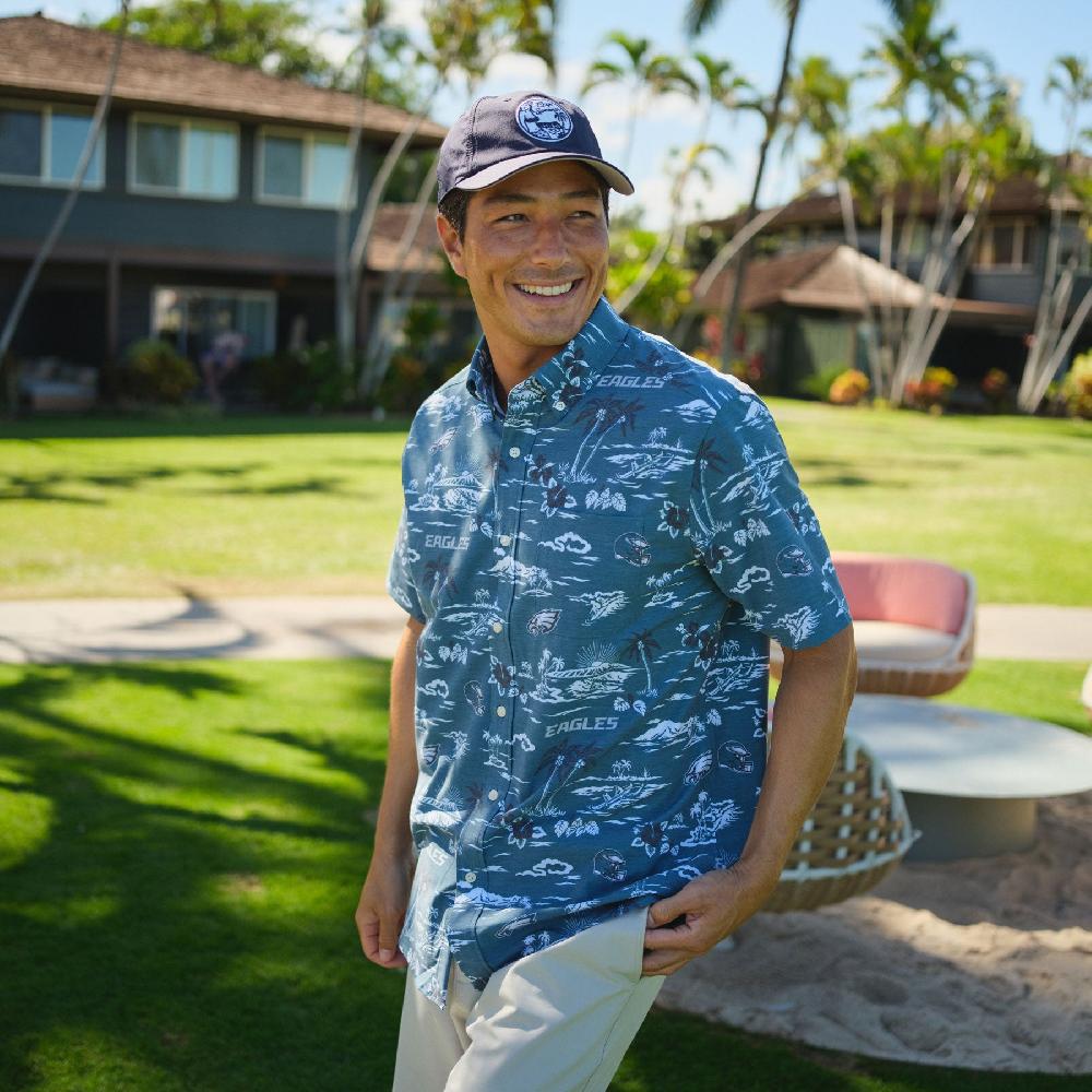 Reyn Spooner PHILADELPHIA EAGLES GAME DAY PERFORMANCE BUTTON FRONT