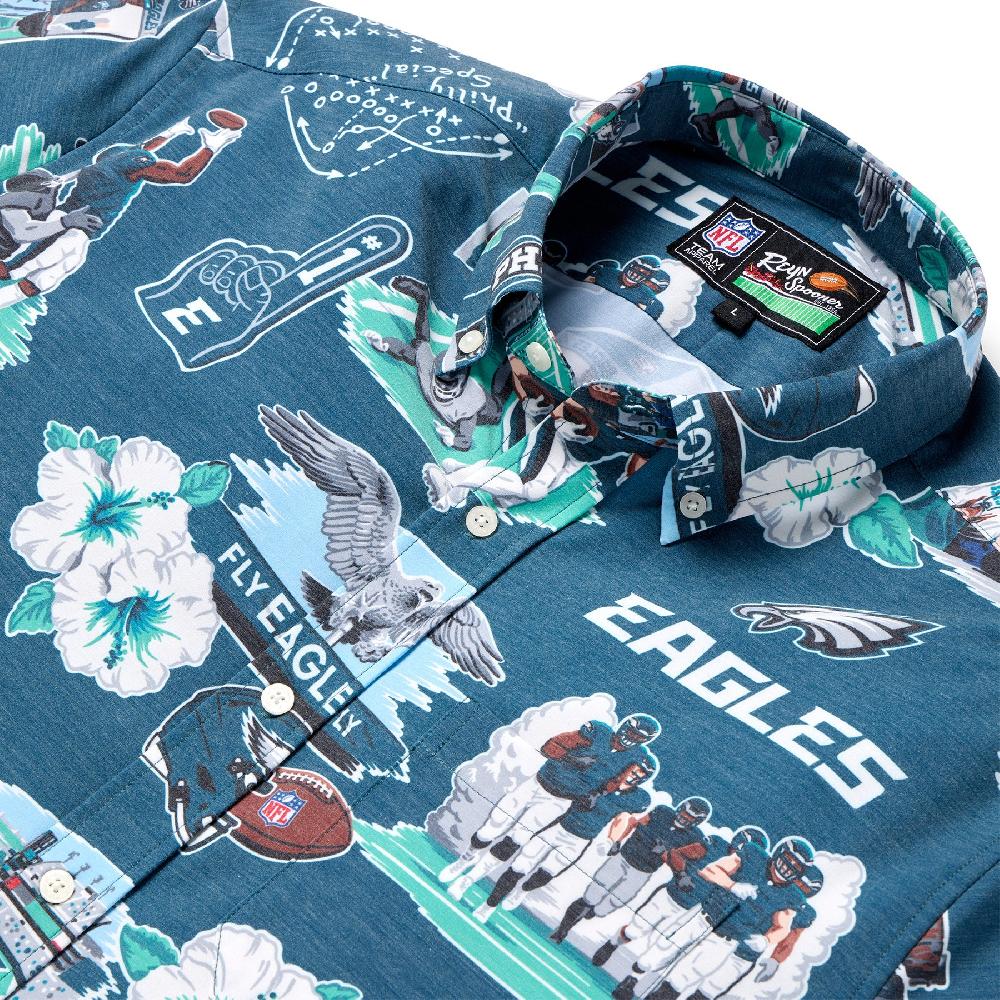 Reyn Spooner PHILADELPHIA EAGLES SCENIC PERFORMANCE BUTTON FRONT