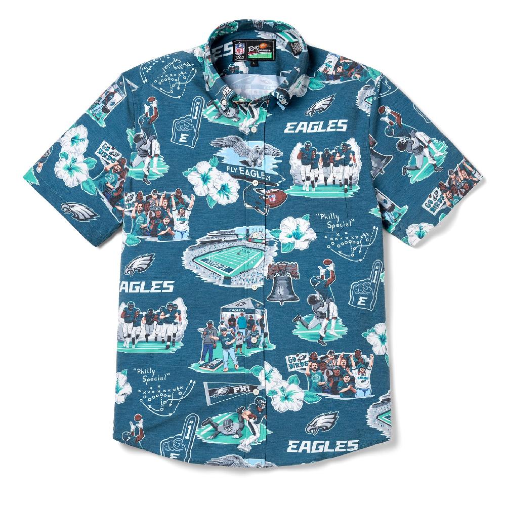 reyn spooner PHILADELPHIA EAGLES SCENIC PERFORMANCE BUTTON FRONT