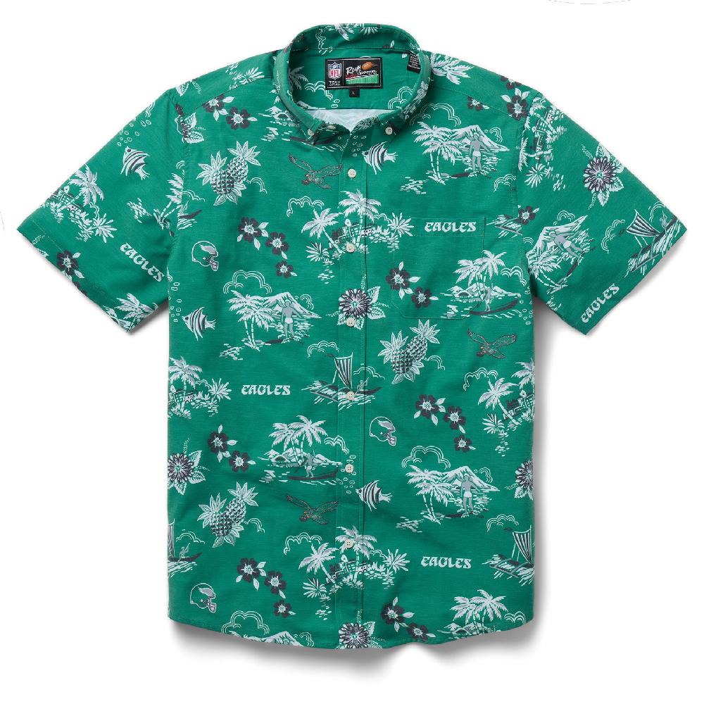 reyn spooner PHILADELPHIA EAGLES THROWBACK PERFORMANCE BUTTON FRONT