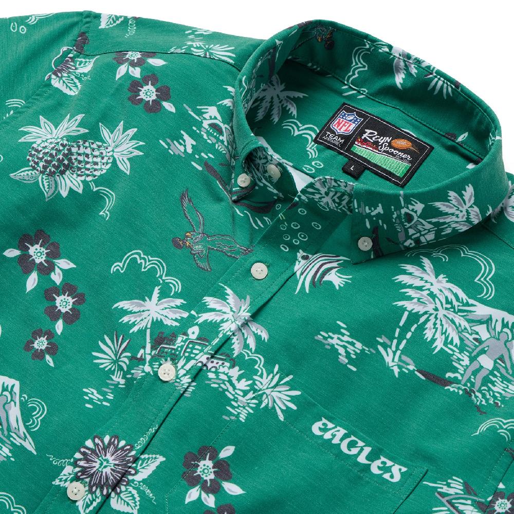 Reyn Spooner PHILADELPHIA EAGLES THROWBACK PERFORMANCE BUTTON FRONT