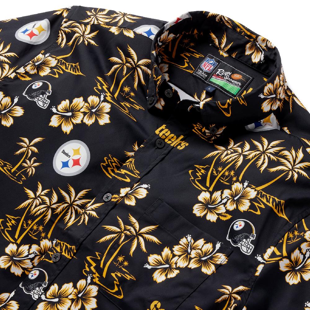 Reyn Spooner PITTSBURGH STEELERS KEKAI PERFORMANCE BUTTON FRONT