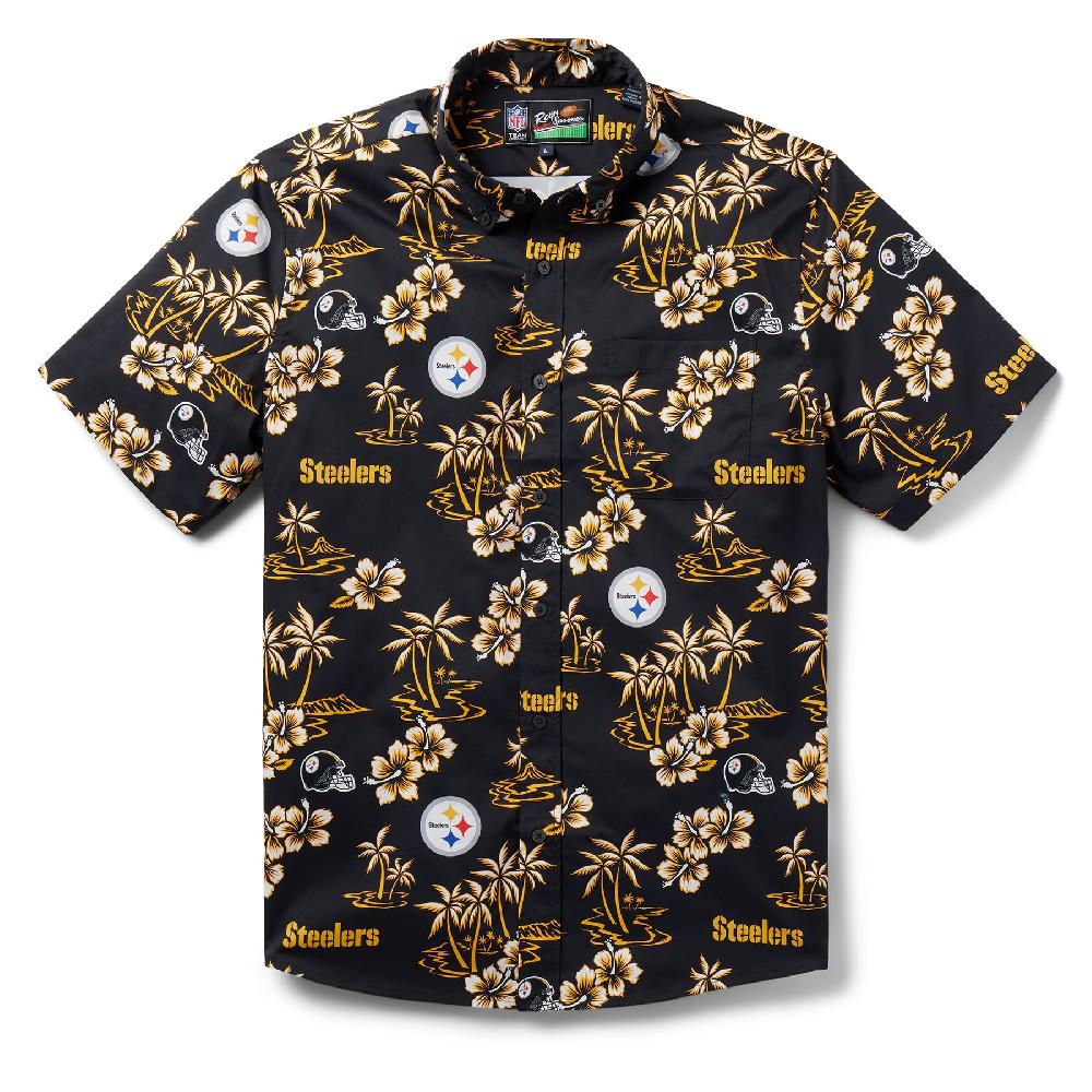 reyn spooner PITTSBURGH STEELERS KEKAI PERFORMANCE BUTTON FRONT