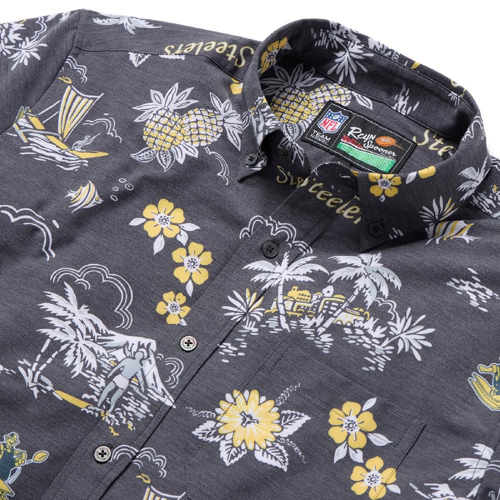 Reyn Spooner PITTSBURGH STEELERS THROWBACK PERFORMANCE BUTTON FRONT