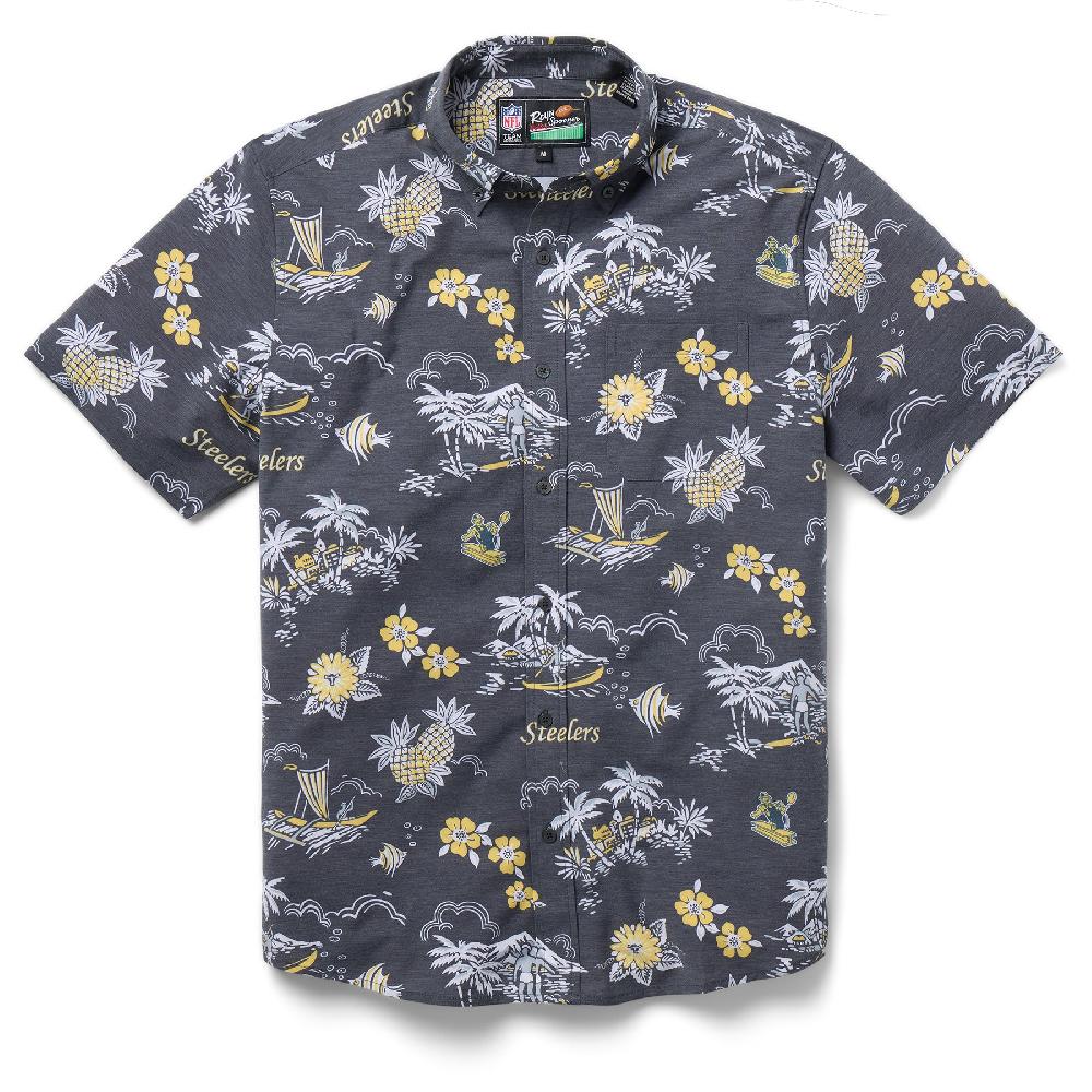 Reyn Spooner PITTSBURGH STEELERS THROWBACK PERFORMANCE BUTTON FRONT