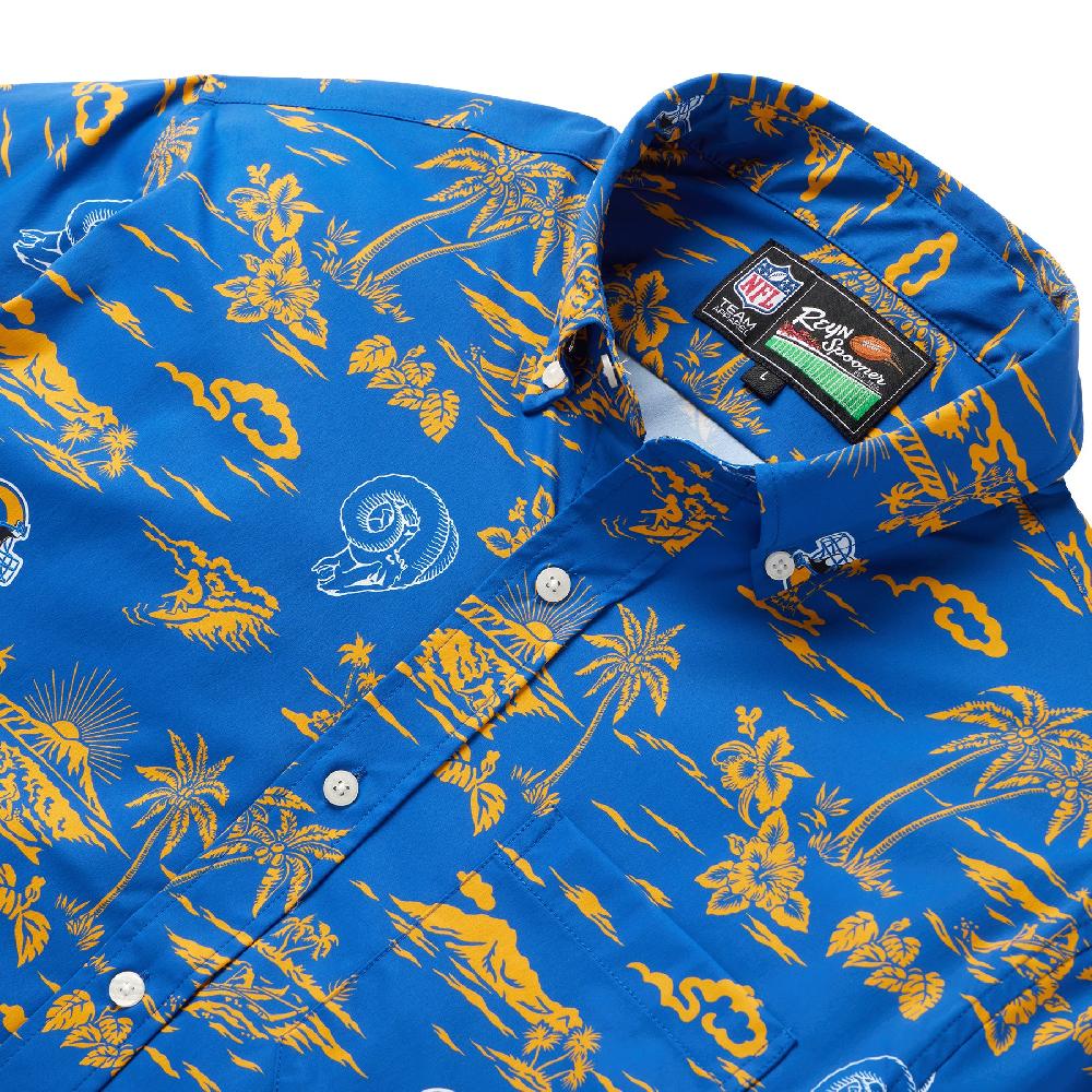 Reyn Spooner RAMS THROWBACK PERFORMANCE BUTTON FRONT