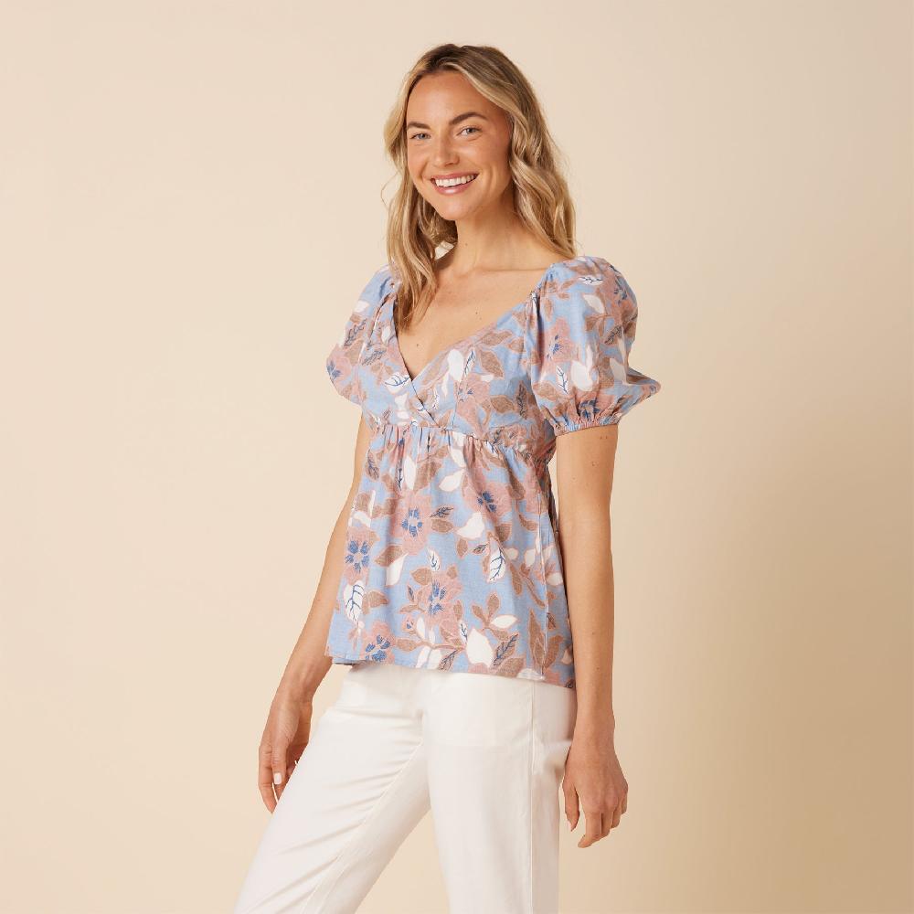 Reyn Spooner ALAMANDA PUFFED SLEEVE BLOUSE
