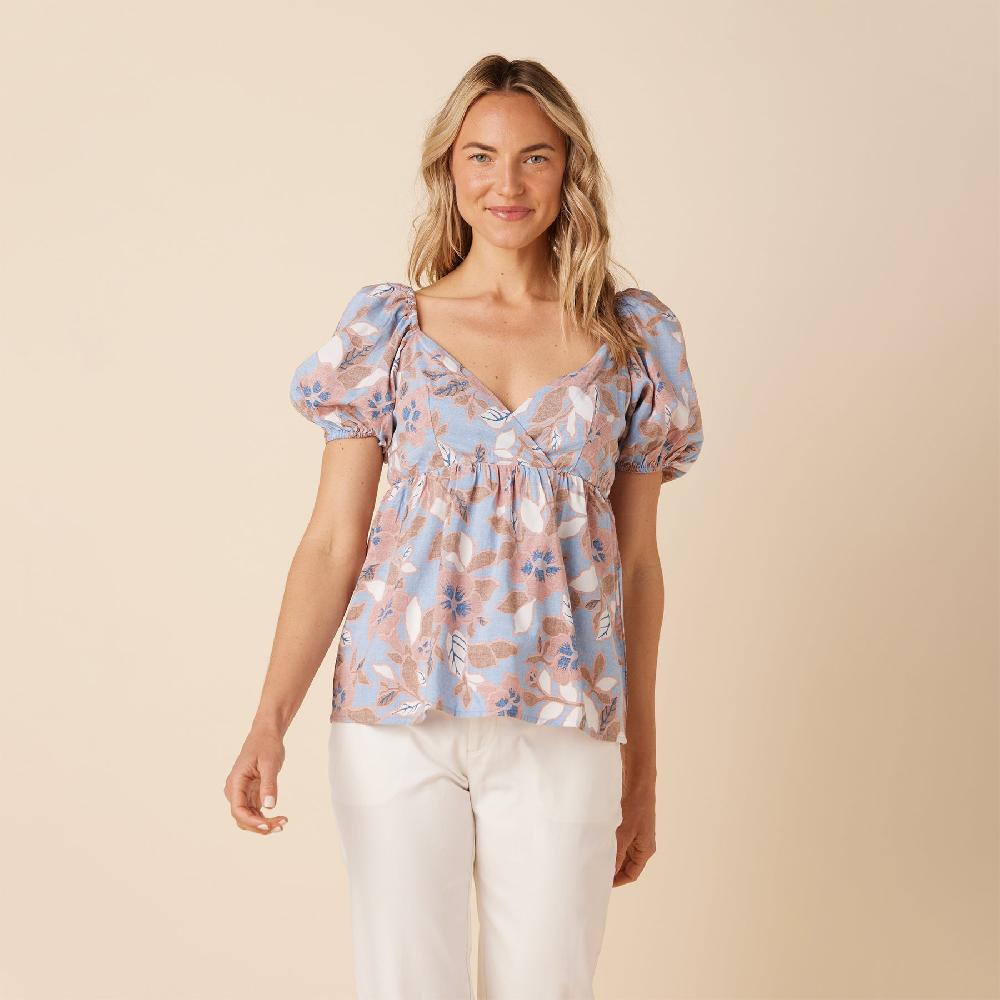 Reyn Spooner ALAMANDA PUFFED SLEEVE BLOUSE