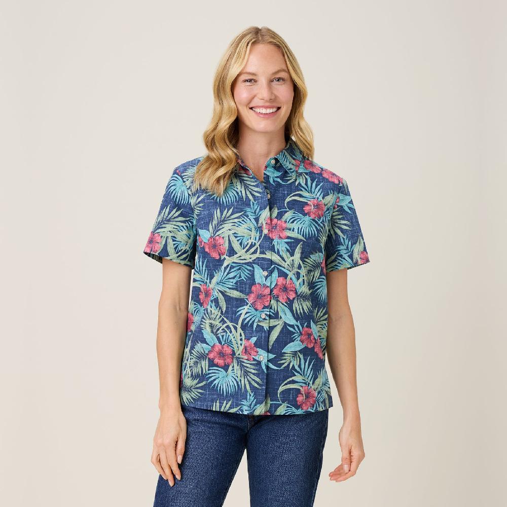 reyn spooner PALM FLORAL ABBY TOP
