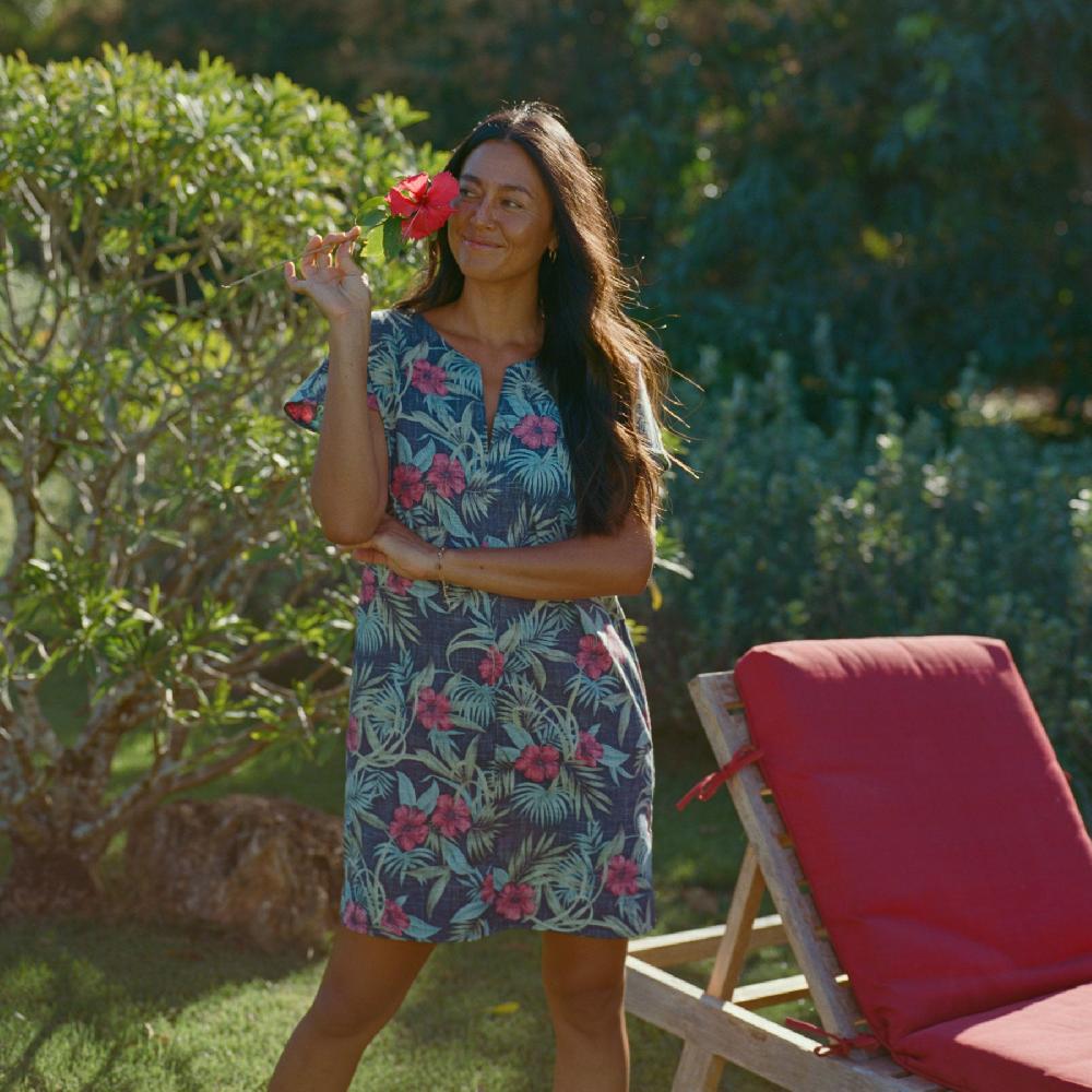 reyn spooner PALM FLORAL CATHERINE DRESS