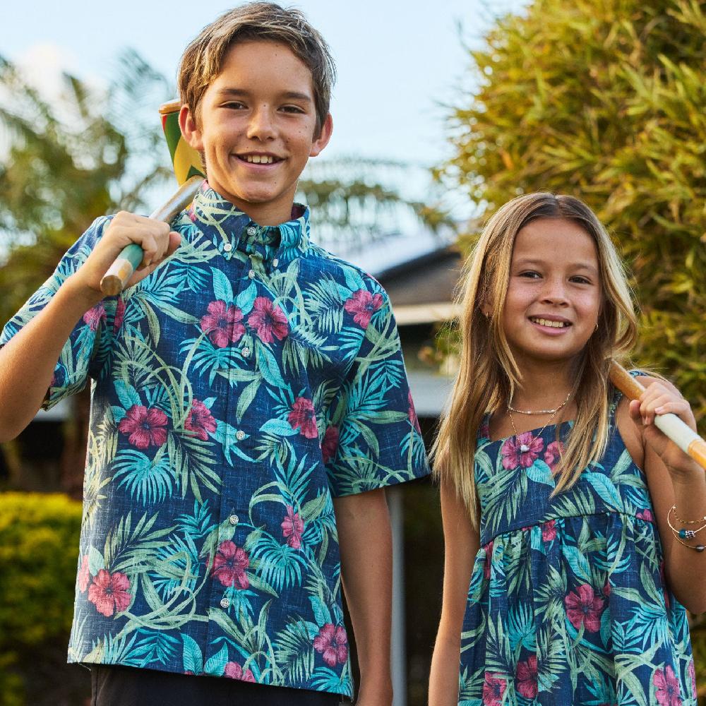 Reyn Spooner PALM FLORAL YOUTH SHIRT
