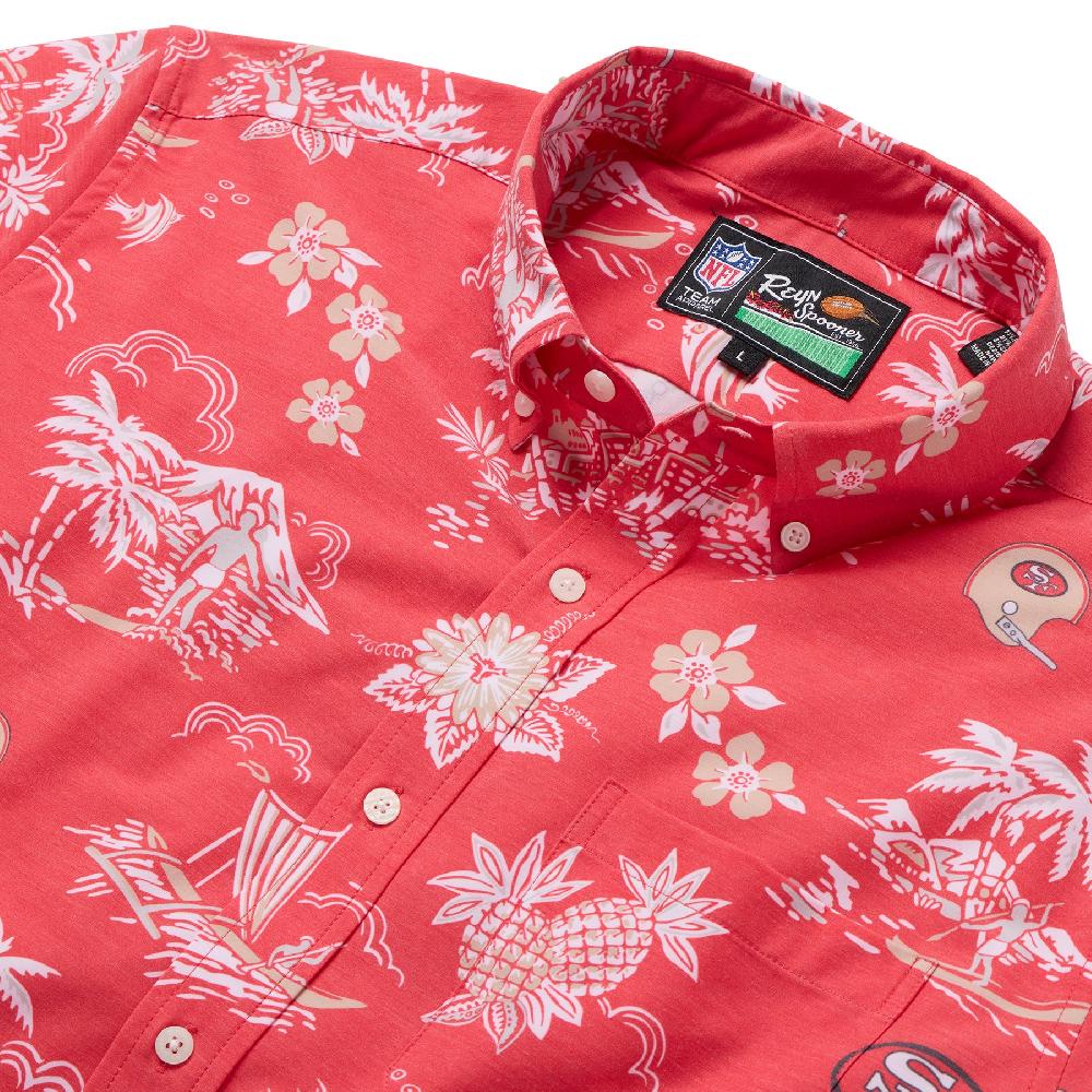 Reyn Spooner SAN FRANCISCO 49ERS THROWBACK PERFORMANCE BUTTON FRONT