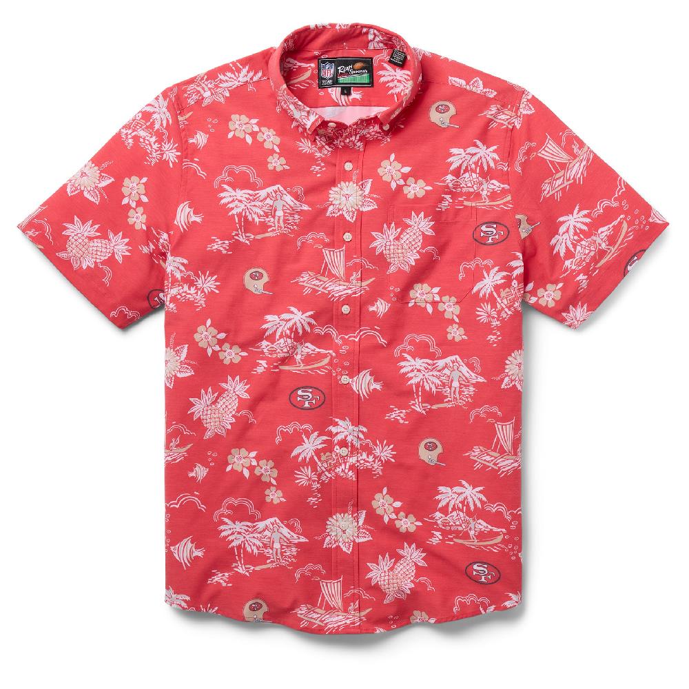 Reyn Spooner SAN FRANCISCO 49ERS THROWBACK PERFORMANCE BUTTON FRONT