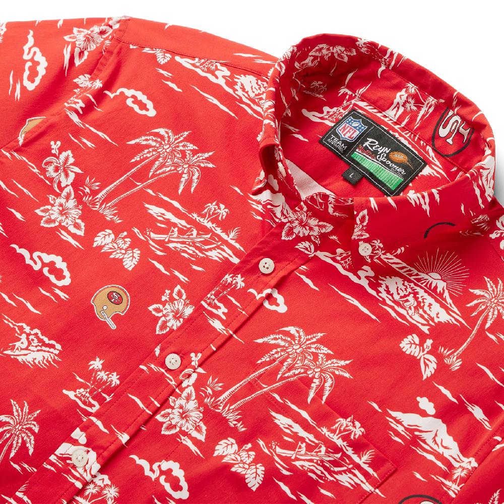 Reyn Spooner SAN FRANCISCO 49ERS THROWBACK PERFORMANCE BUTTON FRONT