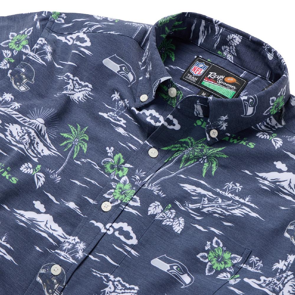 Reyn Spooner SEATTLE SEAHAWKS GAME DAY PERFORMANCE BUTTON FRONT