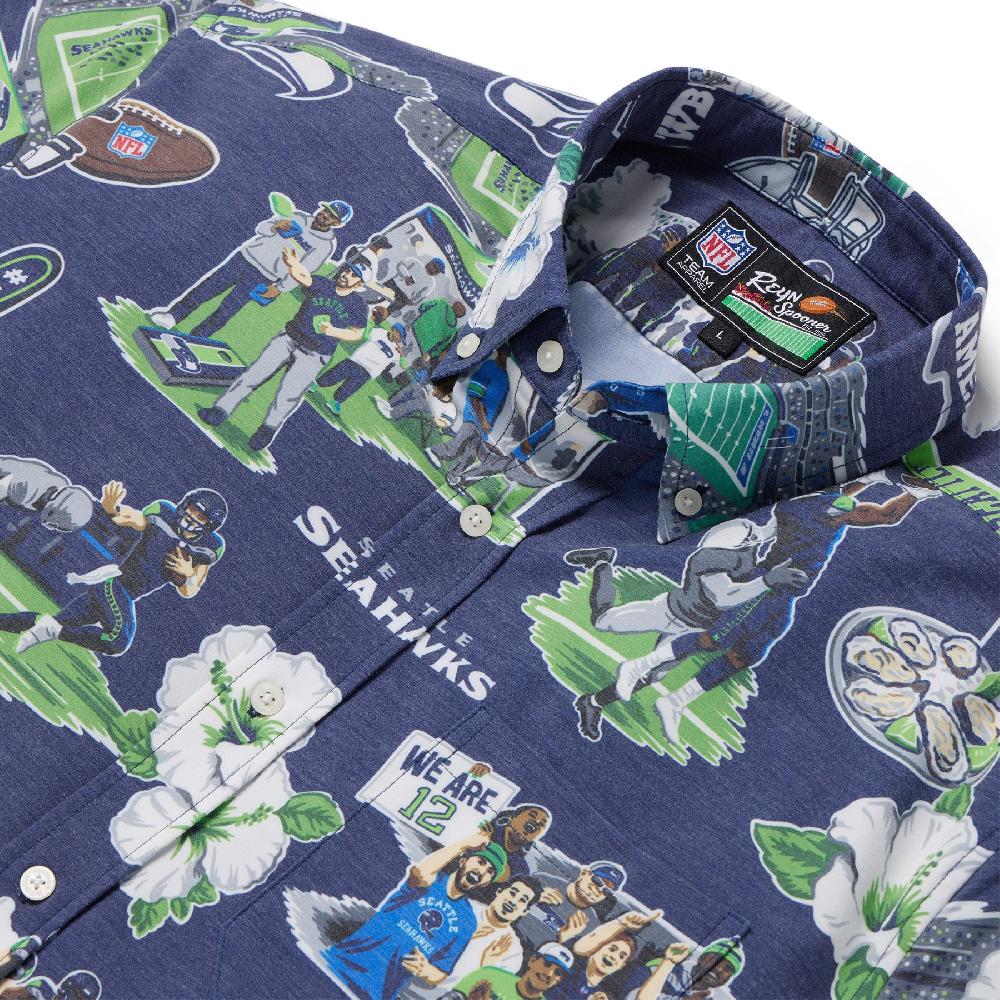 Reyn Spooner SEATTLE SEAHAWKS SCENIC PERFORMANCE BUTTON FRONT