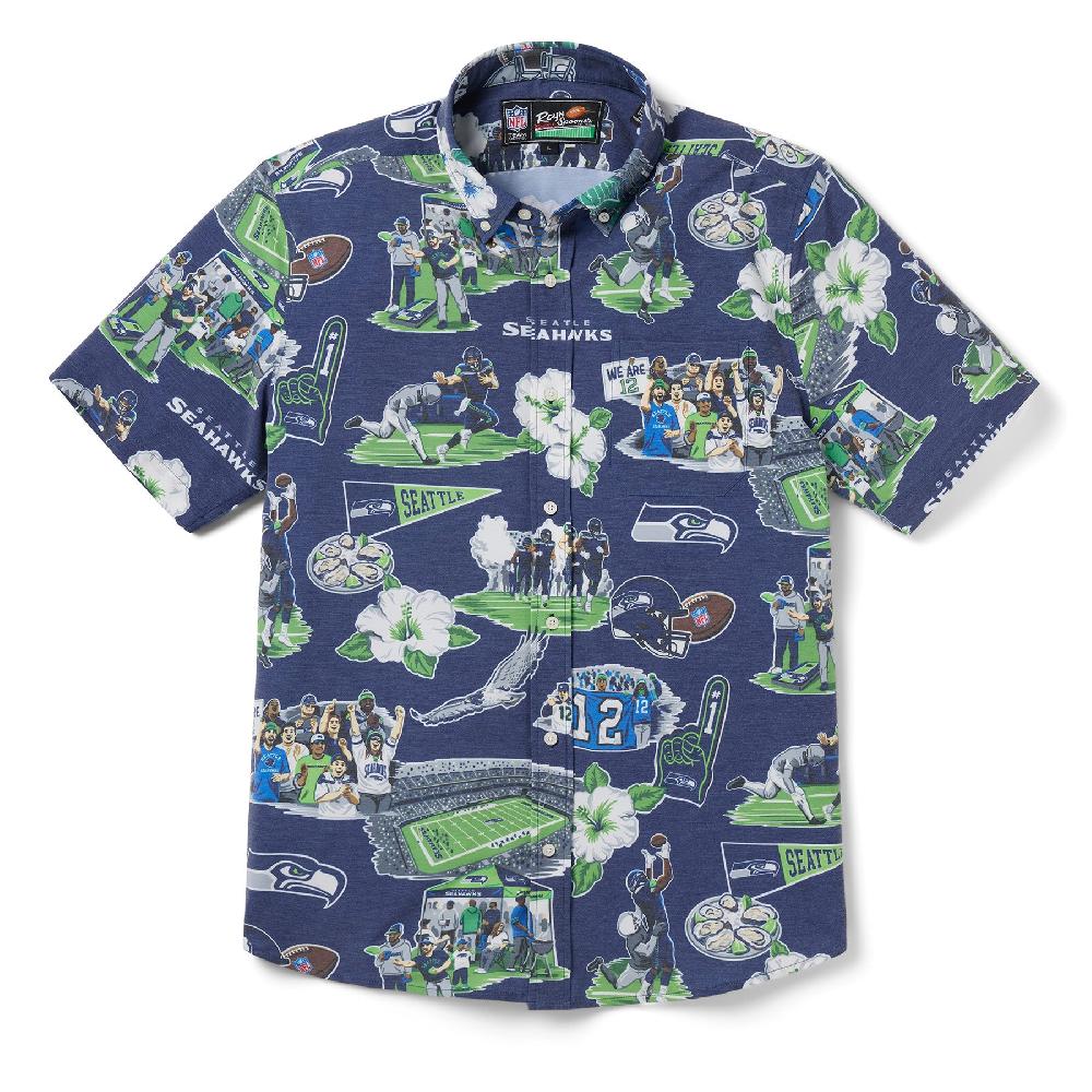 reyn spooner SEATTLE SEAHAWKS SCENIC PERFORMANCE BUTTON FRONT
