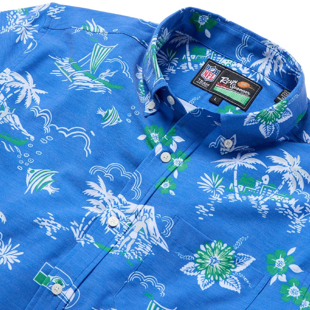 Reyn Spooner SEATTLE SEAHAWKS THROWBACK PERFORMANCE BUTTON FRONT