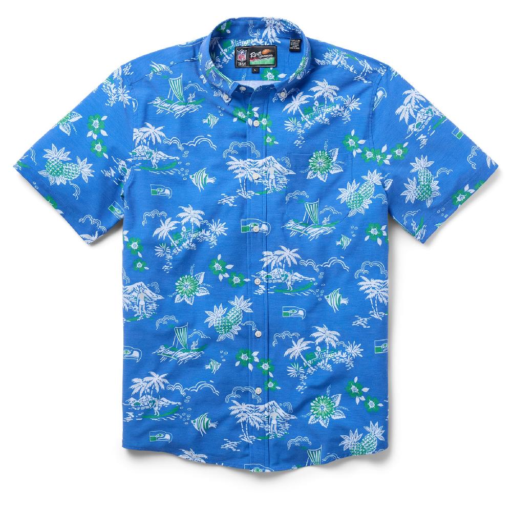 Reyn Spooner SEATTLE SEAHAWKS THROWBACK PERFORMANCE BUTTON FRONT