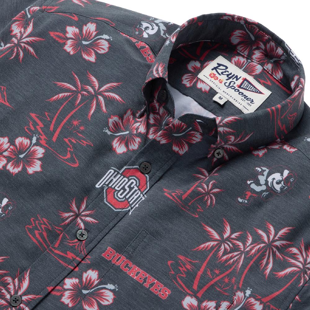 Reyn Spooner THE OHIO STATE UNIVERSITY KEKAI PERFORMANCE BUTTON FRONT