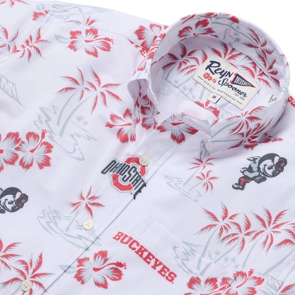 Reyn Spooner THE OHIO STATE UNIVERSITY KEKAI PERFORMANCE BUTTON FRONT