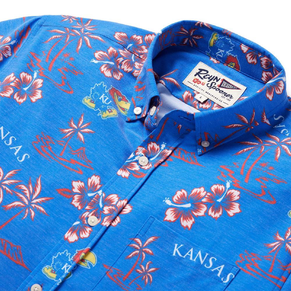 Reyn Spooner UNIVERSITY OF KANSAS GAME DAY PERFORMANCE BUTTON FRONT