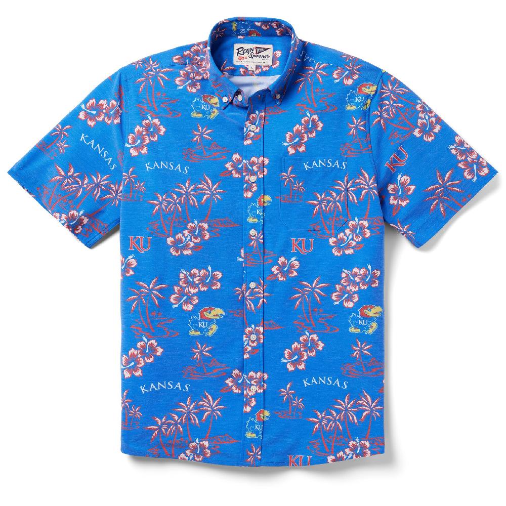 reyn spooner UNIVERSITY OF KANSAS GAME DAY PERFORMANCE BUTTON FRONT