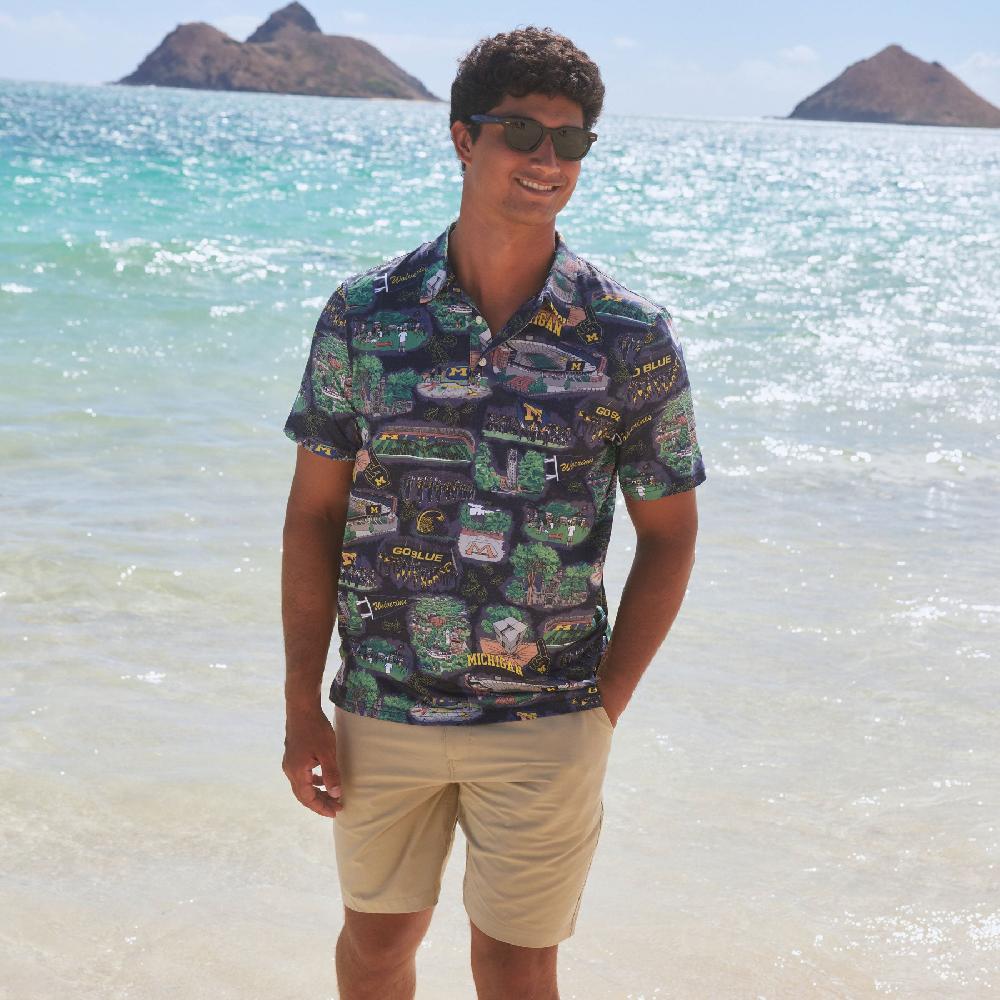 Reyn Spooner UNIVERSITY OF MICHIGAN SCENIC PERFORMANCE POLO