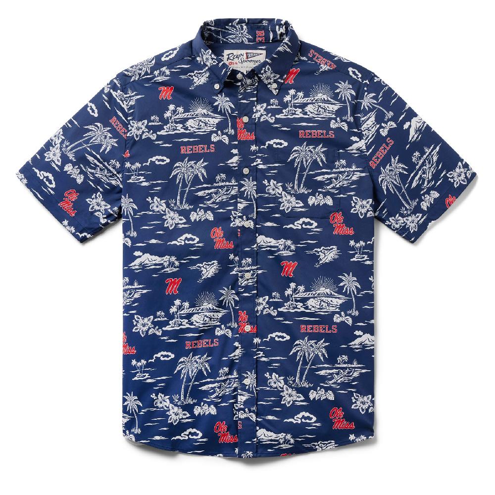 reyn spooner UNIVERSITY OF MISSISSIPPI KEKAI PERFORMANCE BUTTON FRONT