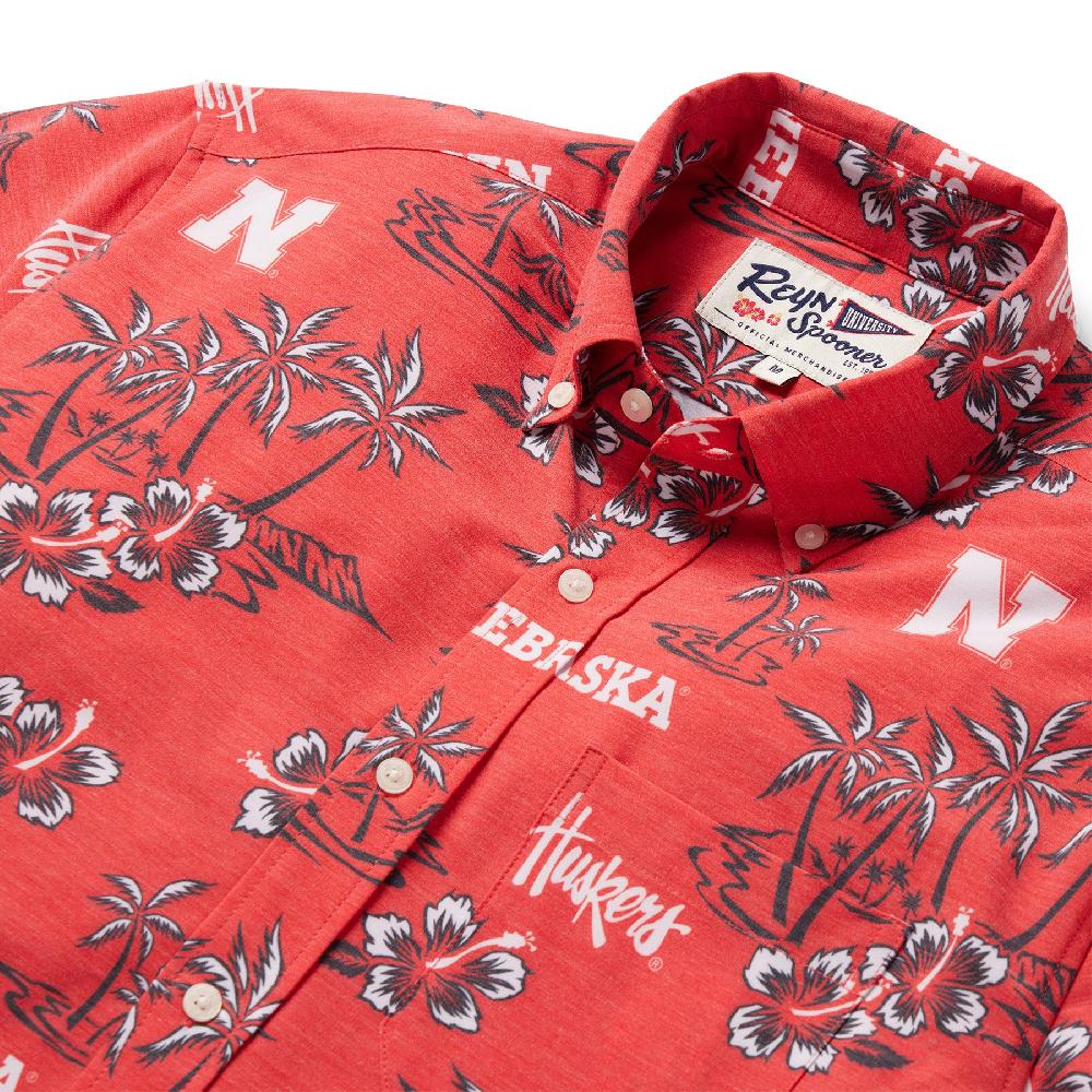 Reyn Spooner UNIVERSITY OF NEBRASKA GAME DAY PERFORMANCE BUTTON FRONT