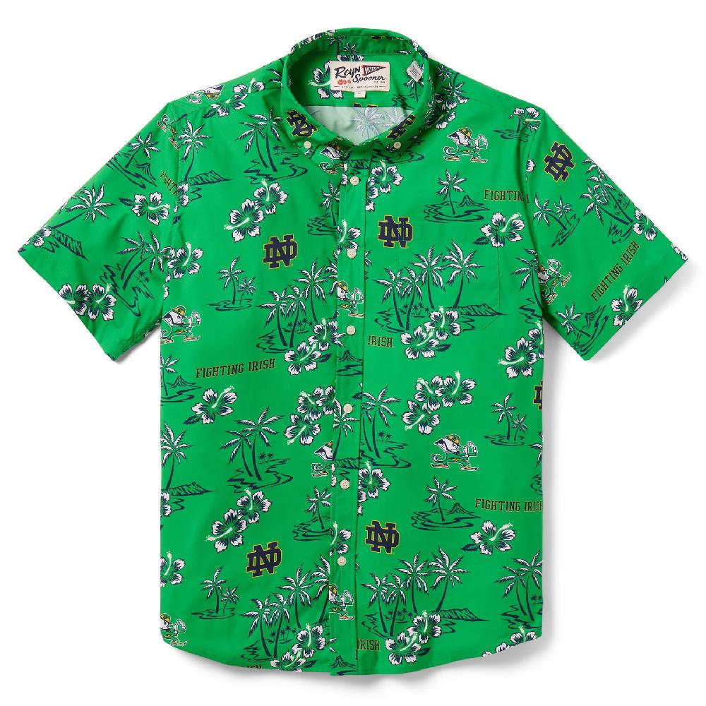 Reyn Spooner UNIVERSITY OF NOTRE DAME GAME DAY PERFORMANCE BUTTON FRONT