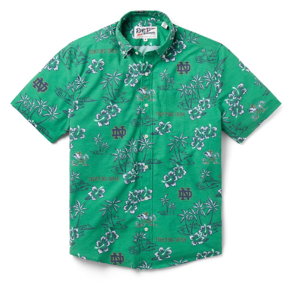 reyn spooner UNIVERSITY OF NOTRE DAME KEKAI PERFORMANCE BUTTON FRONT