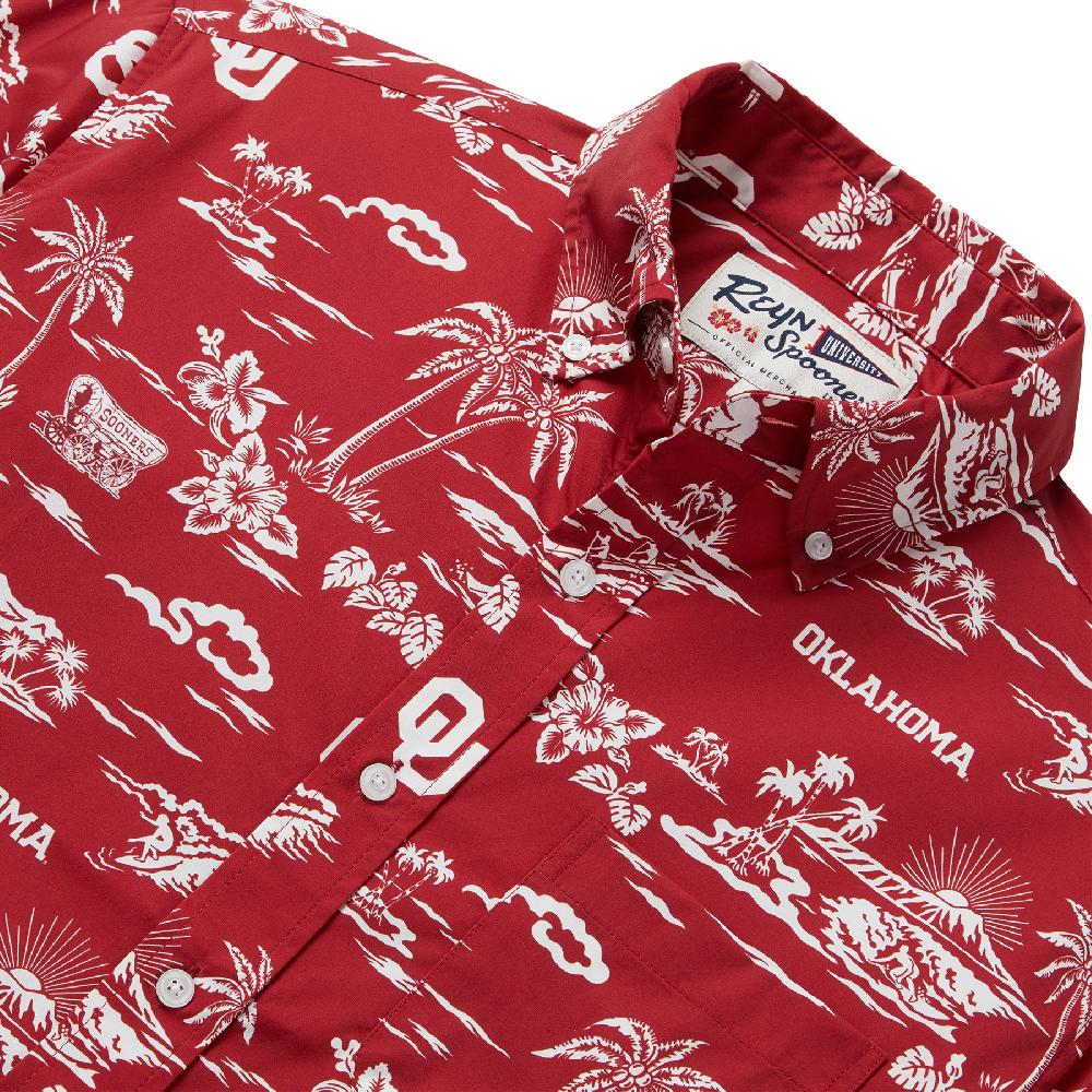 Reyn Spooner UNIVERSITY OF OKLAHOMA KEKAI PERFORMANCE BUTTON FRONT